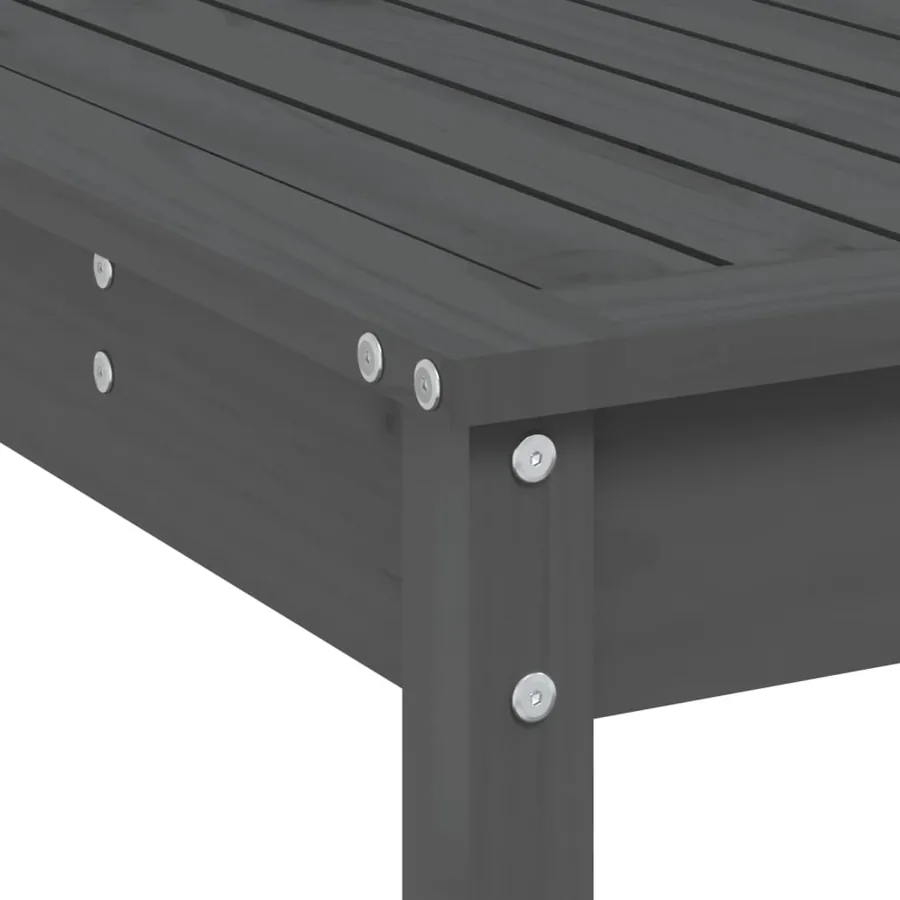 Ensemble de bar de jardin 7 pcs gris bois de pin massif - 7