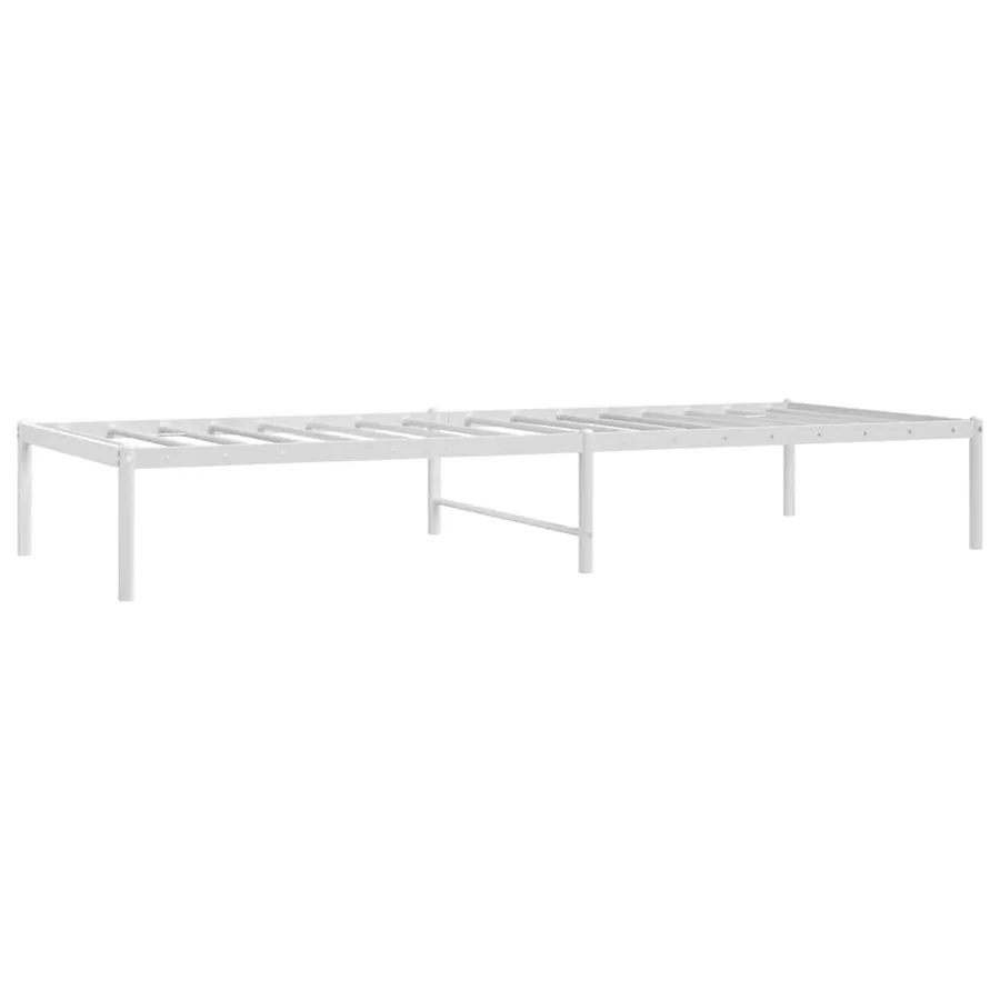 Cadre de lit métal blanc 80x200 cm - 3