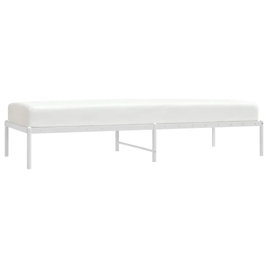 Cadre de lit métal blanc 80x200 cm - 4