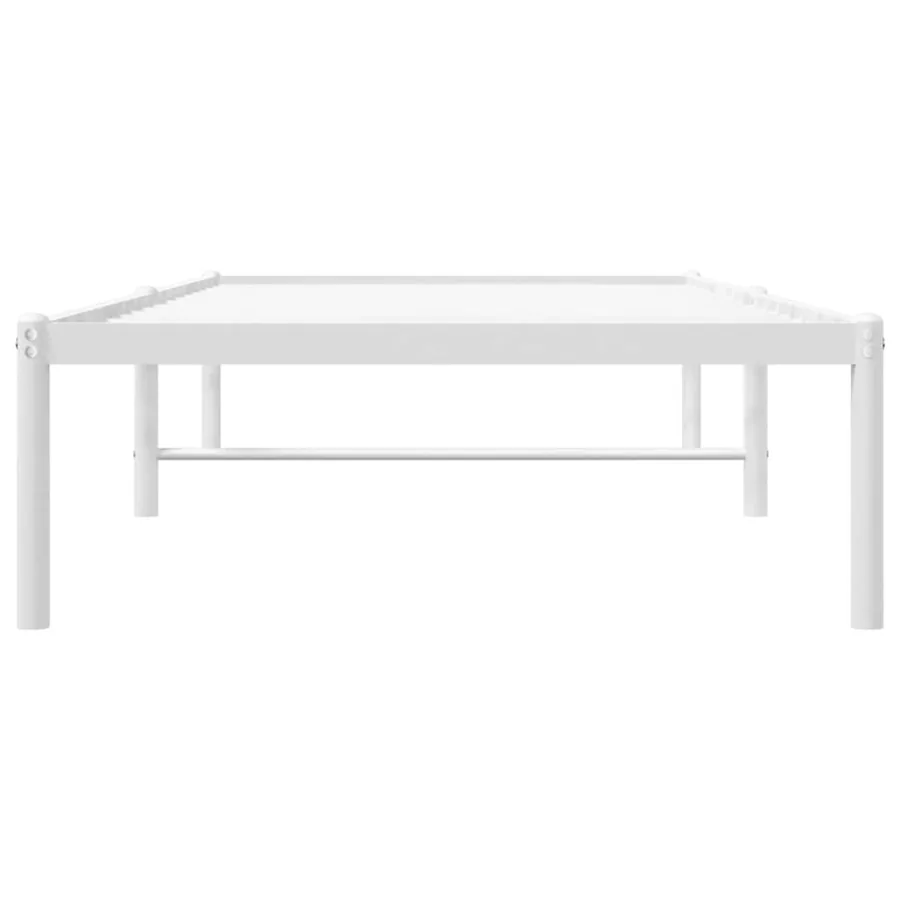 Cadre de lit métal blanc 80x200 cm - 5