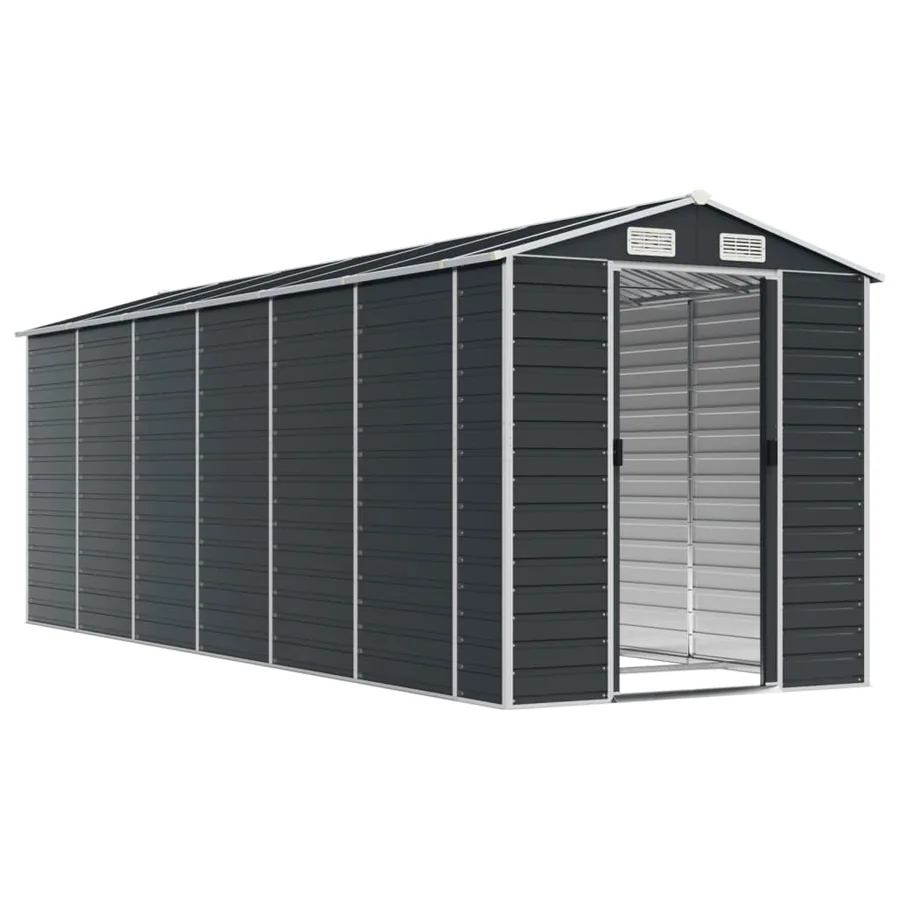 Abri de jardin anthracite 191x555x198 cm acier galvanisé - 3