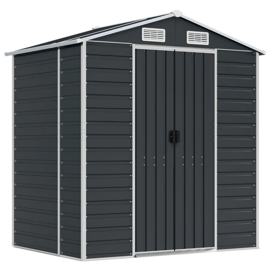 Abri de jardin anthracite 191x130x198 cm acier galvanisé - 2
