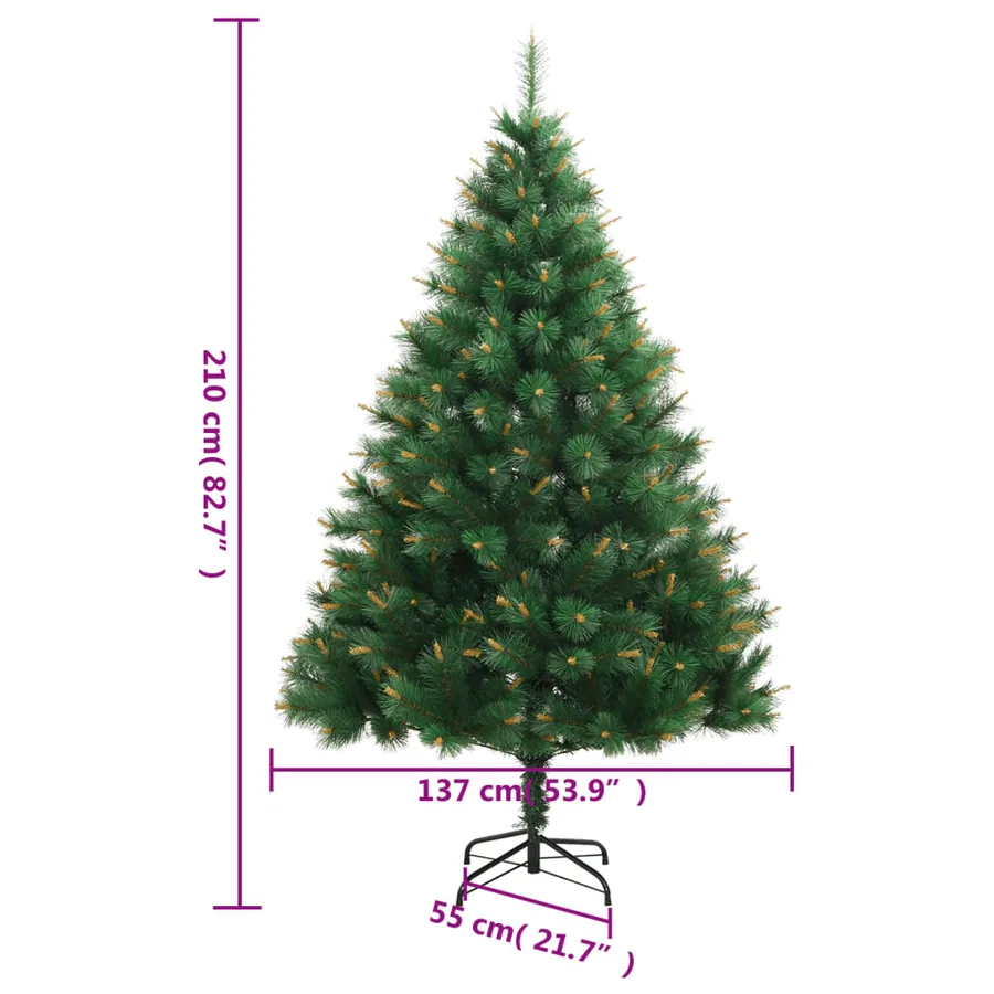 Sapin de Noël artificiel à charnières avec support 210 cm - 9