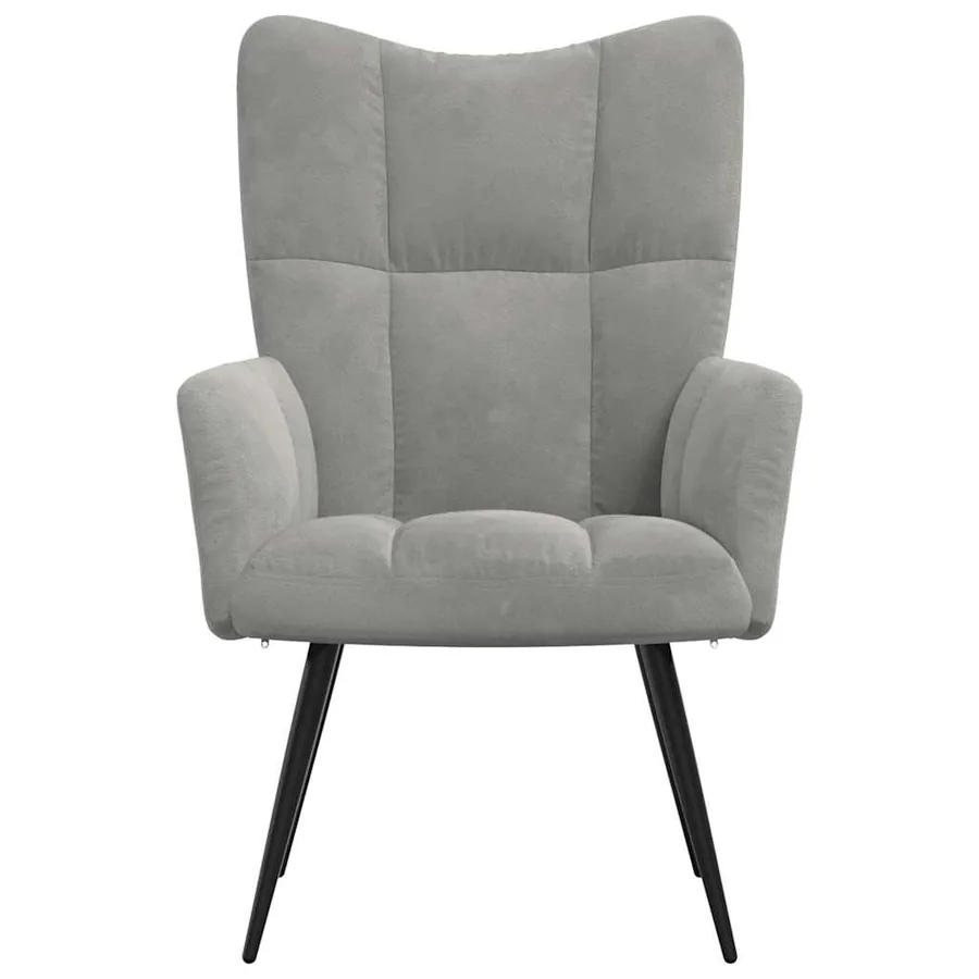 Chaise de relaxation Gris clair Velours - 3