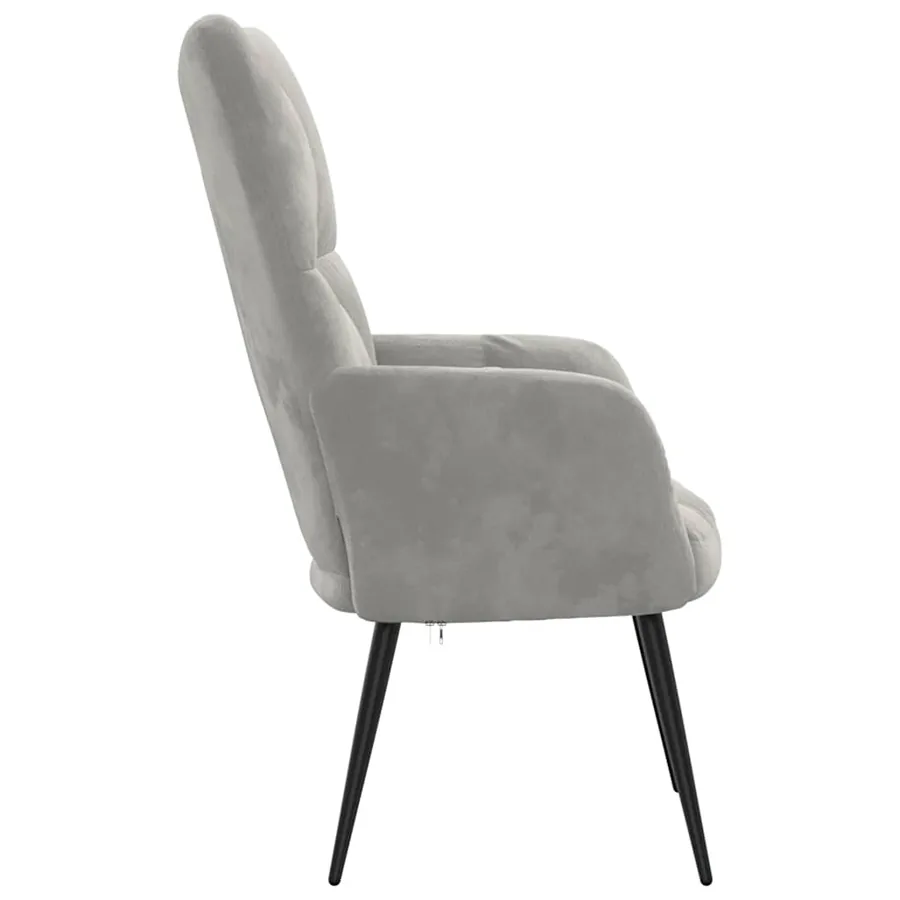 Chaise de relaxation Gris clair Velours - 4