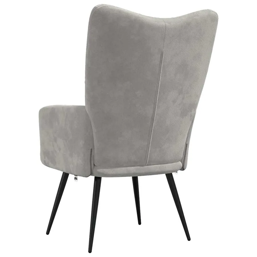 Chaise de relaxation Gris clair Velours - 5