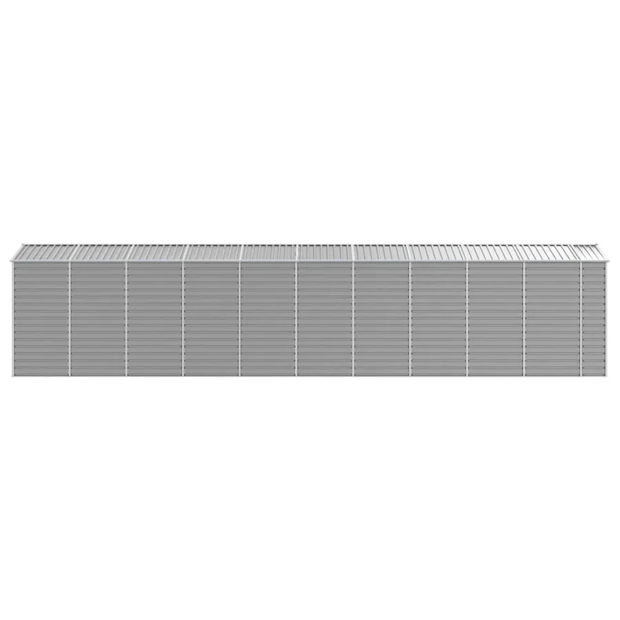Abri de jardin gris clair 191 x 895 x 198 cm en acier galvanisé - 6