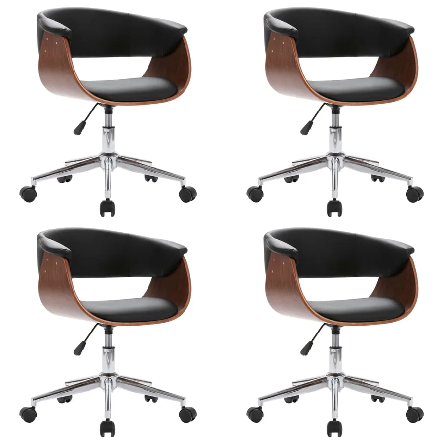 Chaises pivotantes à manger lot de 4 Noir Similicuir - 2