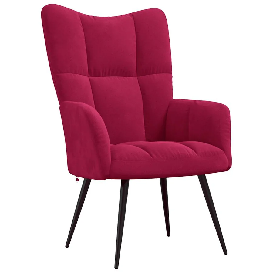 Chaise de relaxation Rouge bordeaux Velours - 2