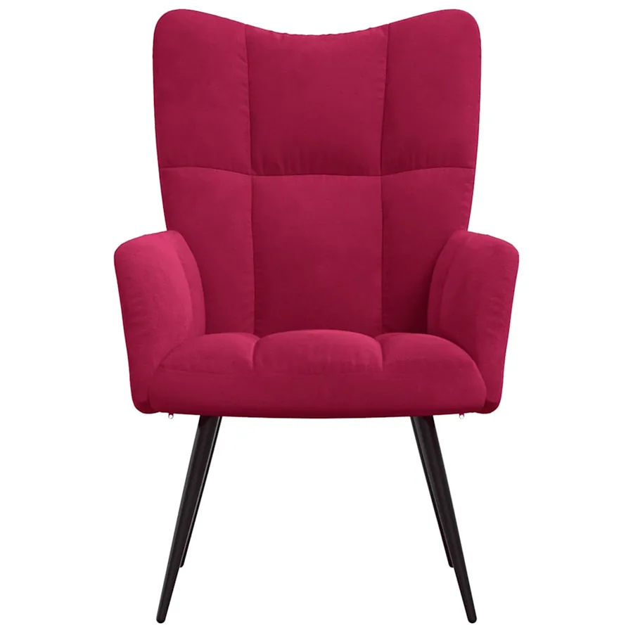 Chaise de relaxation Rouge bordeaux Velours - 3