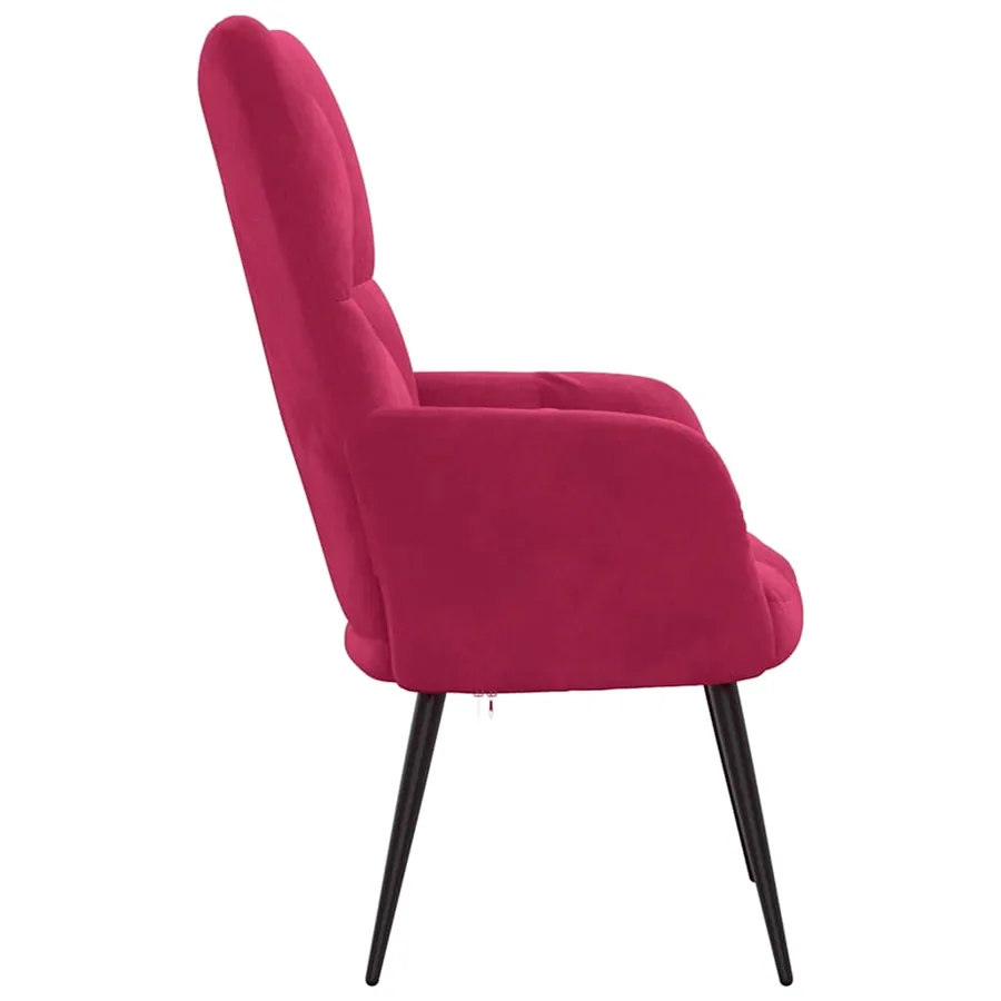Chaise de relaxation Rouge bordeaux Velours - 4