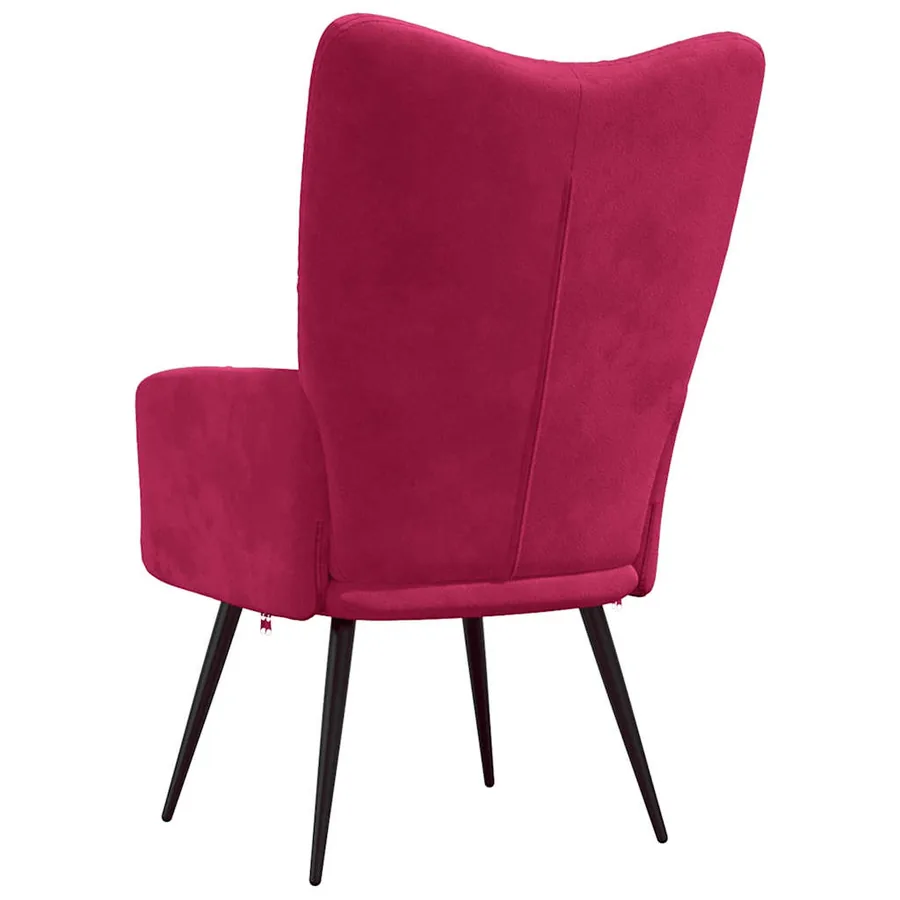 Chaise de relaxation Rouge bordeaux Velours - 5
