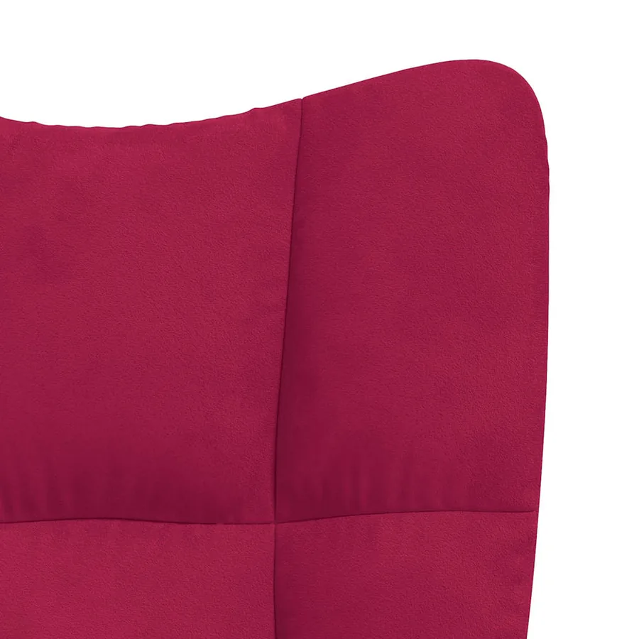 Chaise de relaxation Rouge bordeaux Velours - 6