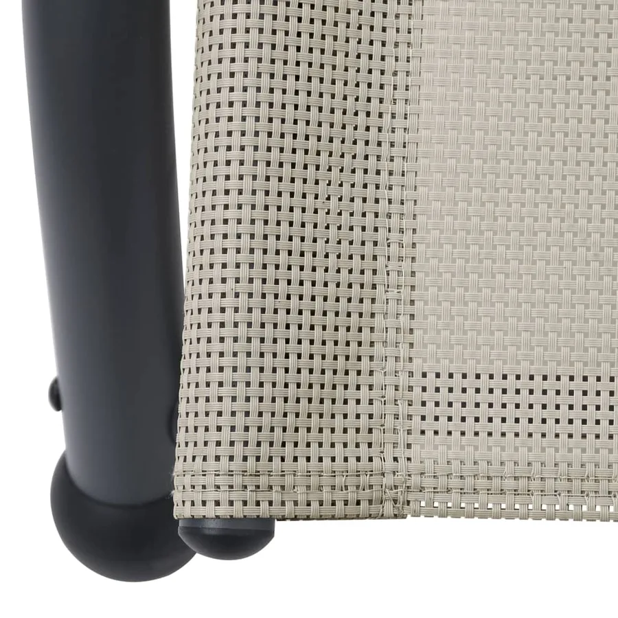 Chaise longue double avec auvent textilène noir - 34