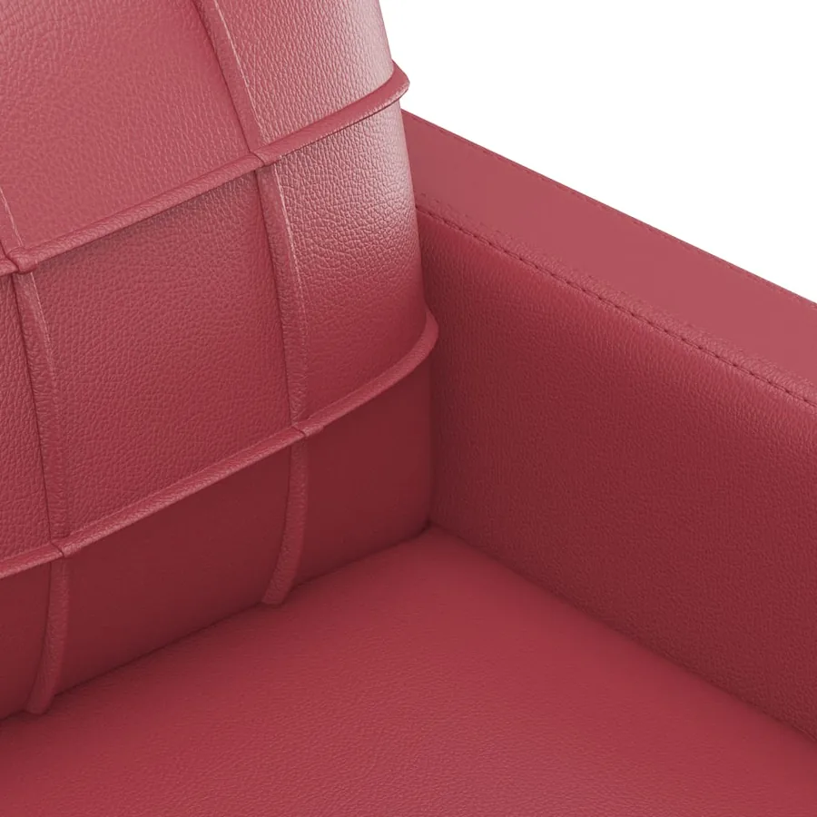 Ensemble de canapés 3 pcs et coussins Rouge bordeaux Similicuir - 6