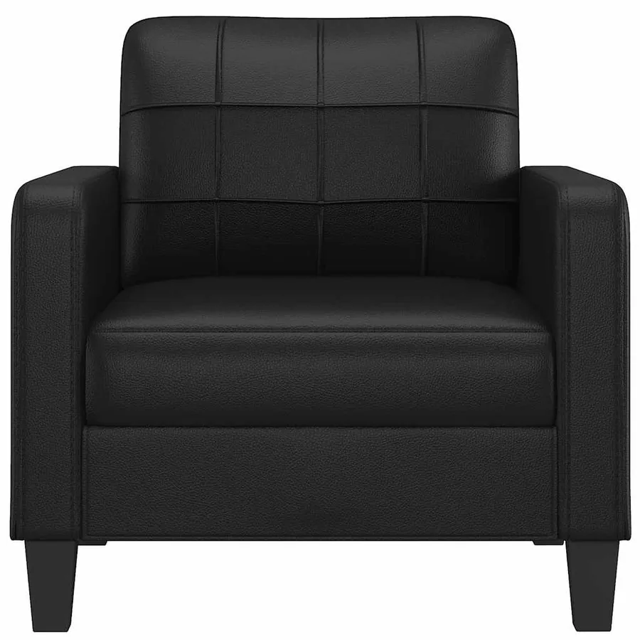 Fauteuil Noir 60 cm Similicuir - 3