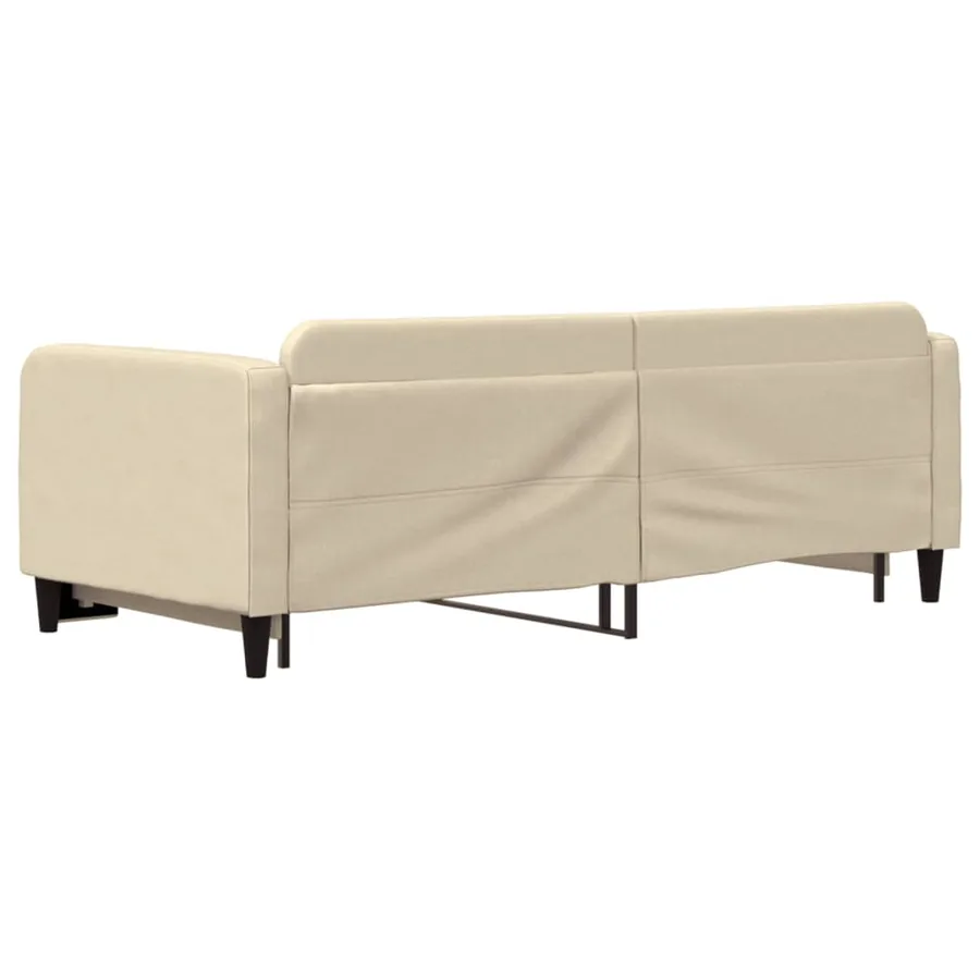 Lit de jour avec gigogne sans matelas crème 90x200 cm - 5