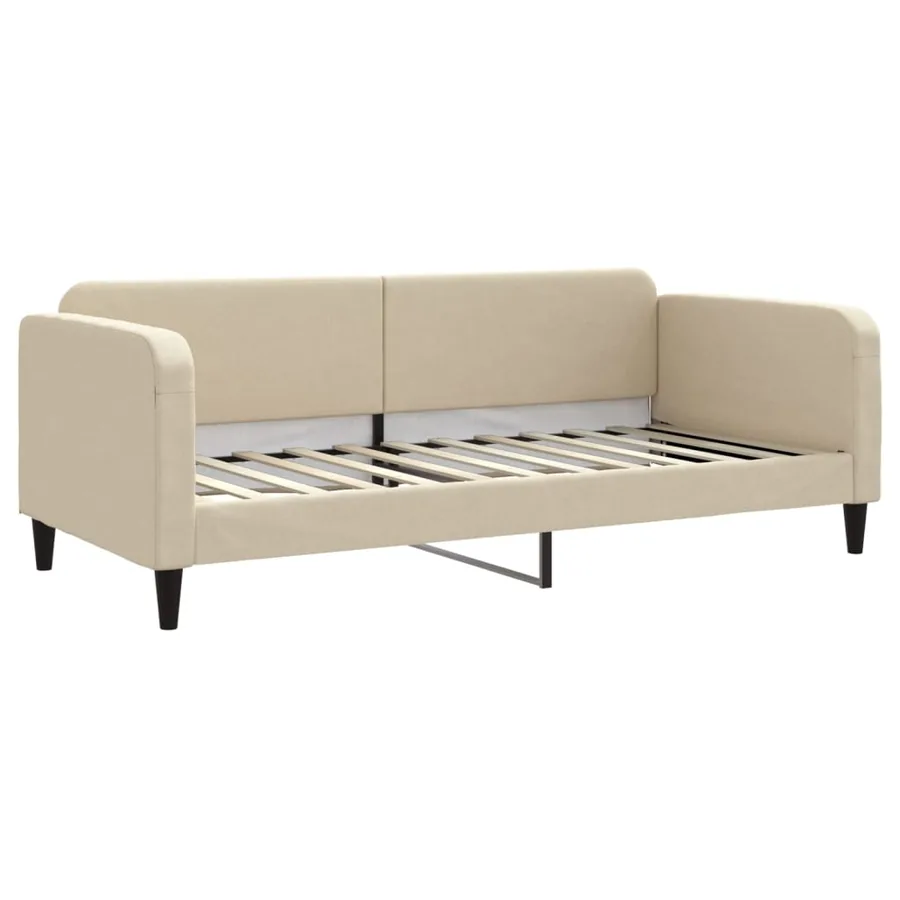 Lit de jour avec gigogne sans matelas crème 90x200 cm - 6