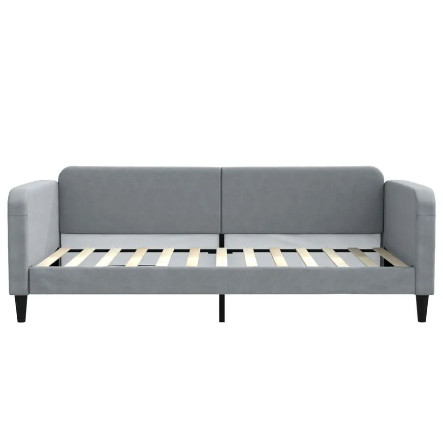 Lit de jour avec matelas gris clair 100x200 cm tissu - 4