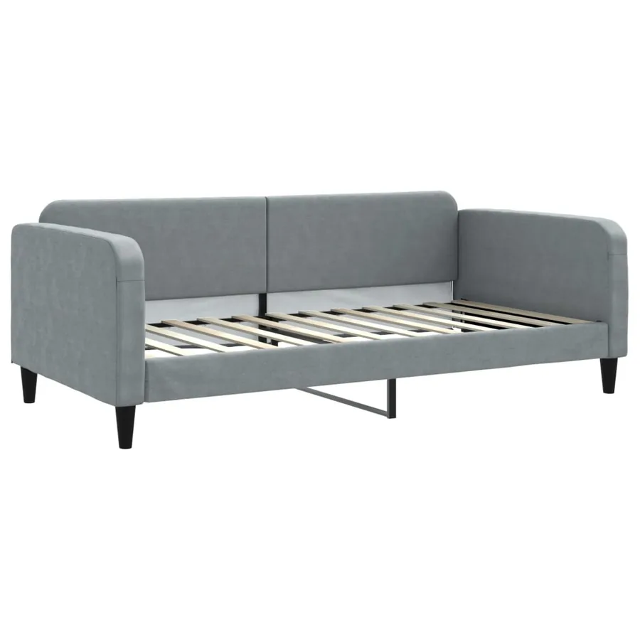 Lit de repos gris clair 100x200 cm tissu - 2