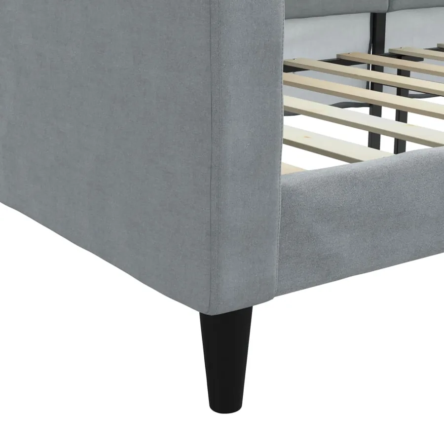 Lit de repos gris clair 100x200 cm tissu - 6