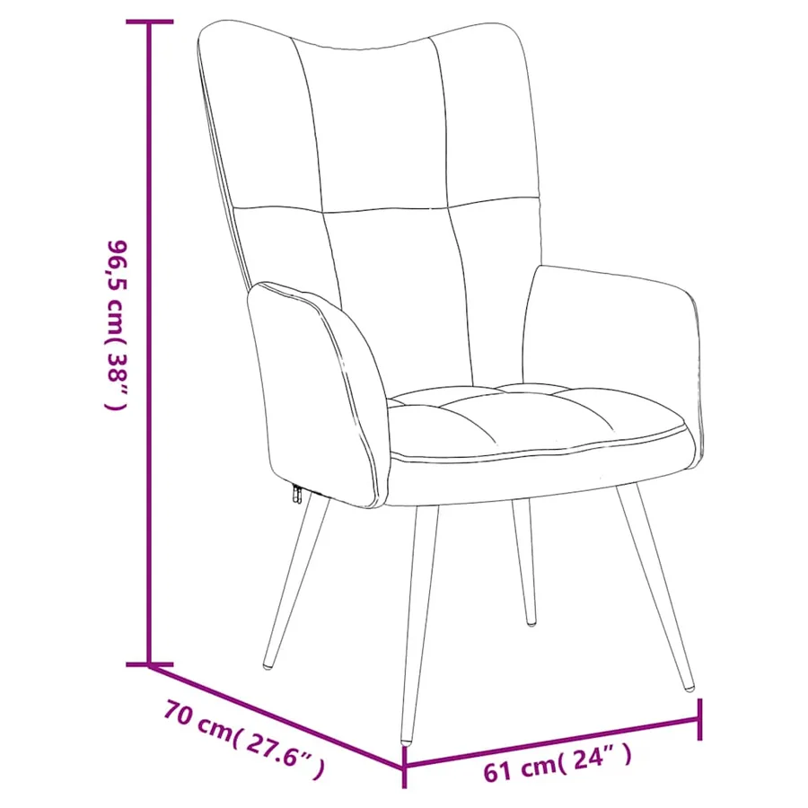 Fauteuil relax avec tabouret en velours noir - 12