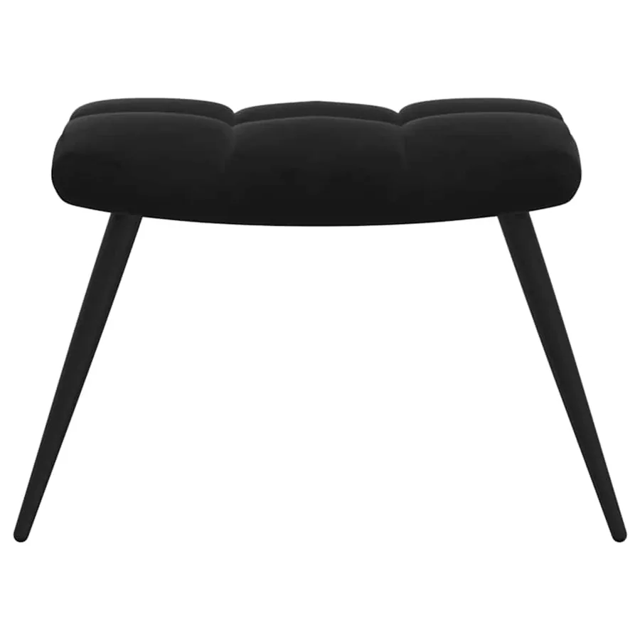 Fauteuil relax avec tabouret en velours noir - 9