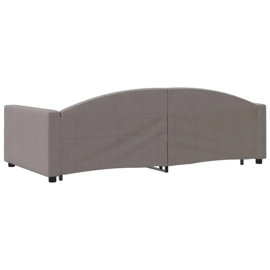 Lit de jour avec lit gigogne taupe 100x200 cm tissu - 5