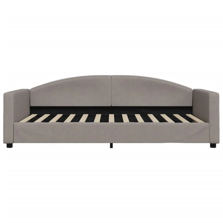Lit de jour avec lit gigogne taupe 100x200 cm tissu - 7