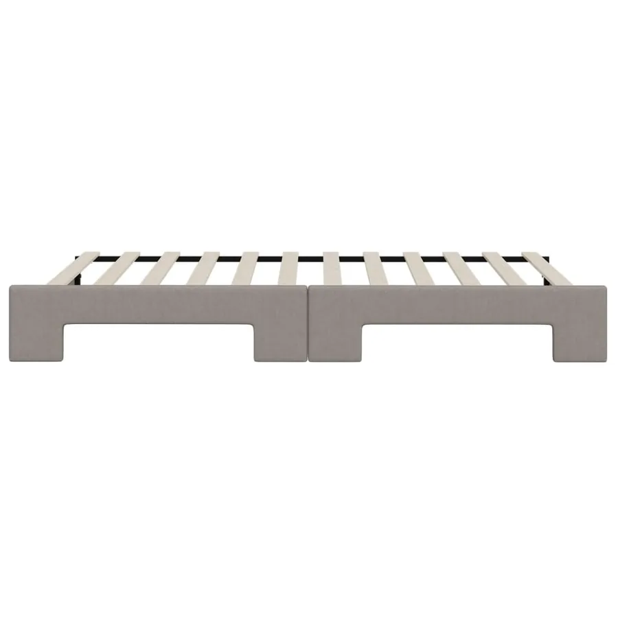 Lit de jour avec lit gigogne taupe 100x200 cm tissu - 9