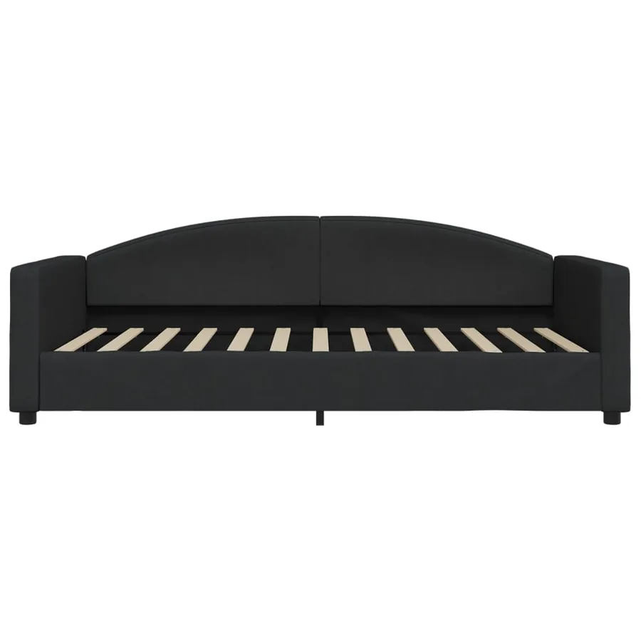 Lit de jour avec matelas noir 100x200 cm tissu - 4