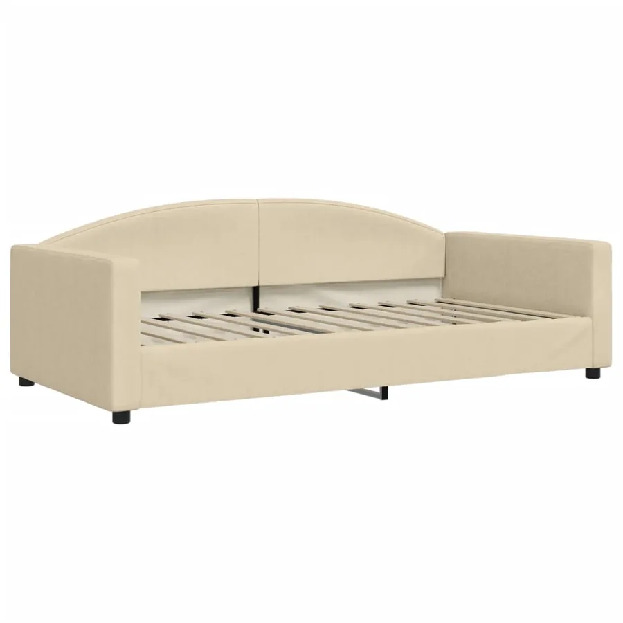 Lit de repos crème 100x200 cm tissu - 2