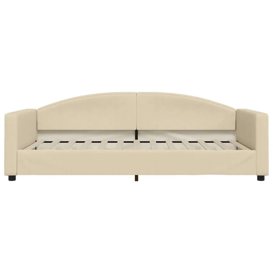 Lit de repos crème 100x200 cm tissu - 3