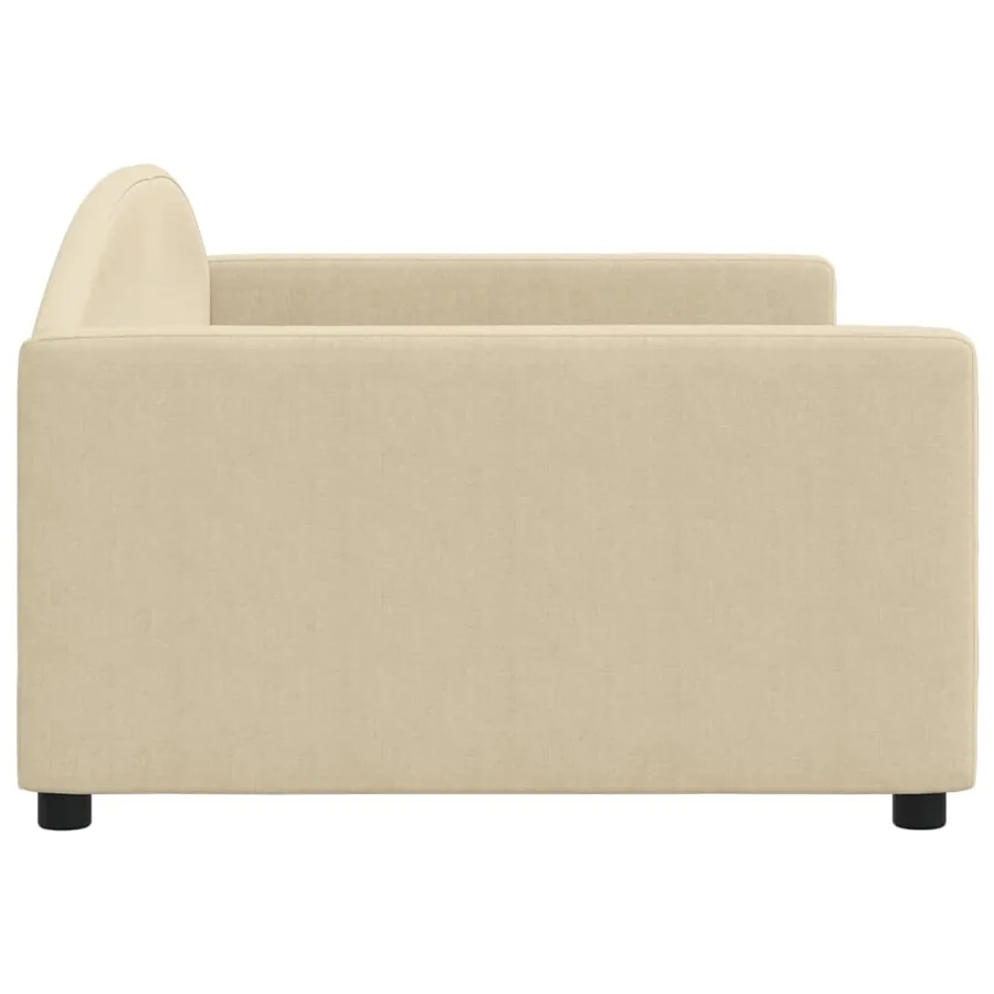 Lit de repos crème 100x200 cm tissu - 4