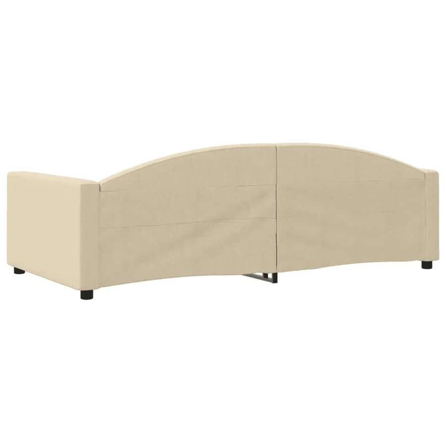 Lit de repos crème 100x200 cm tissu - 5