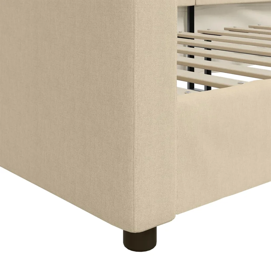 Lit de repos crème 100x200 cm tissu - 6