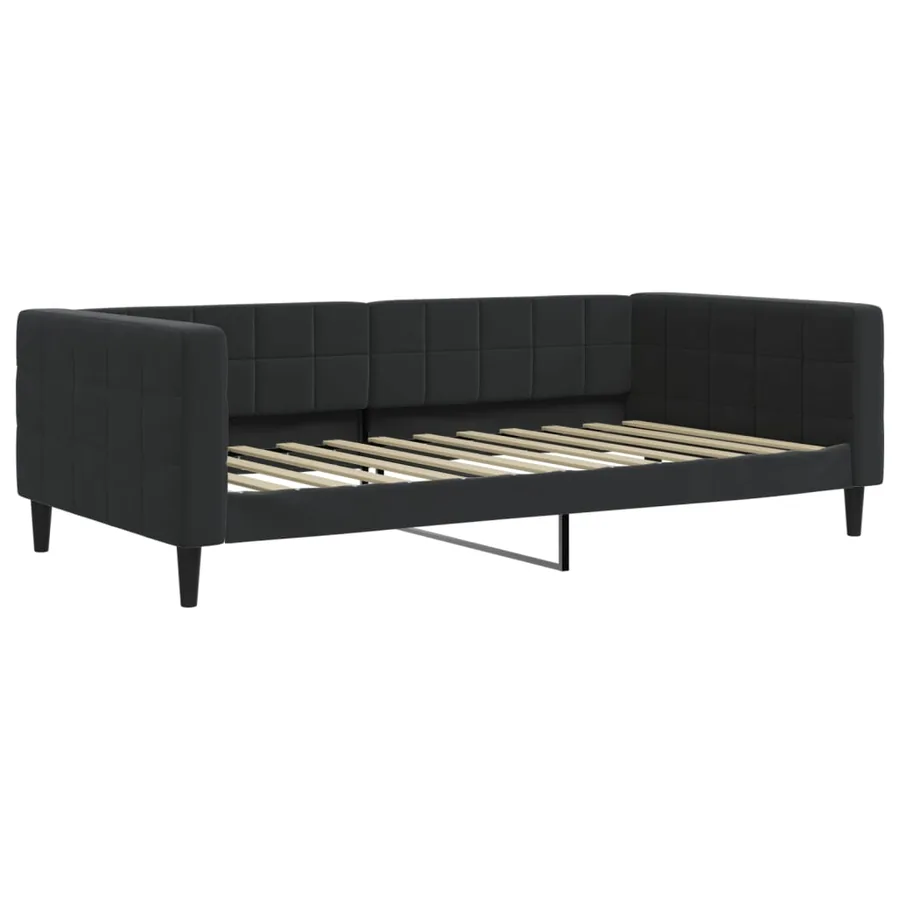 Lit de repos sans matelas noir 100x200 cm velours - 2