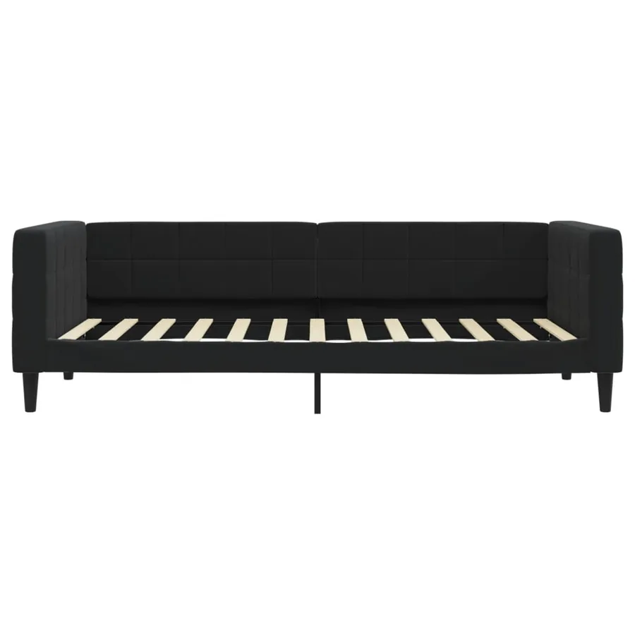 Lit de repos sans matelas noir 100x200 cm velours - 3