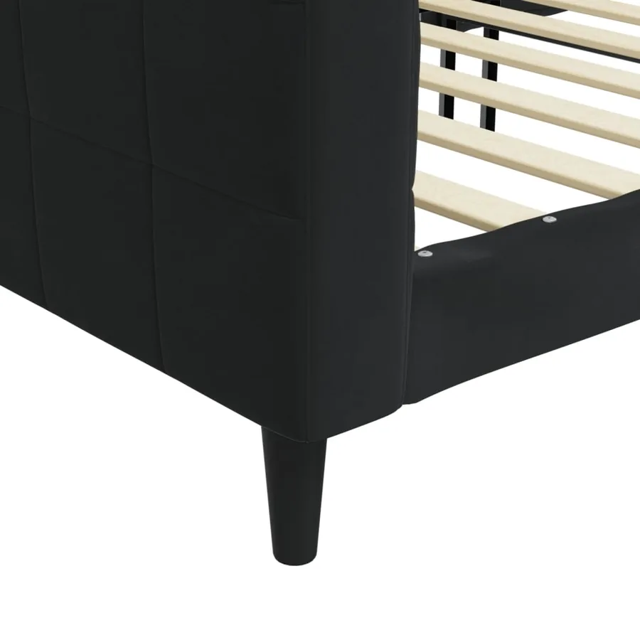 Lit de repos sans matelas noir 100x200 cm velours - 6