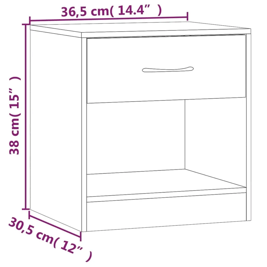 Tables de chevet 2 pcs avec tiroir Noir - 12