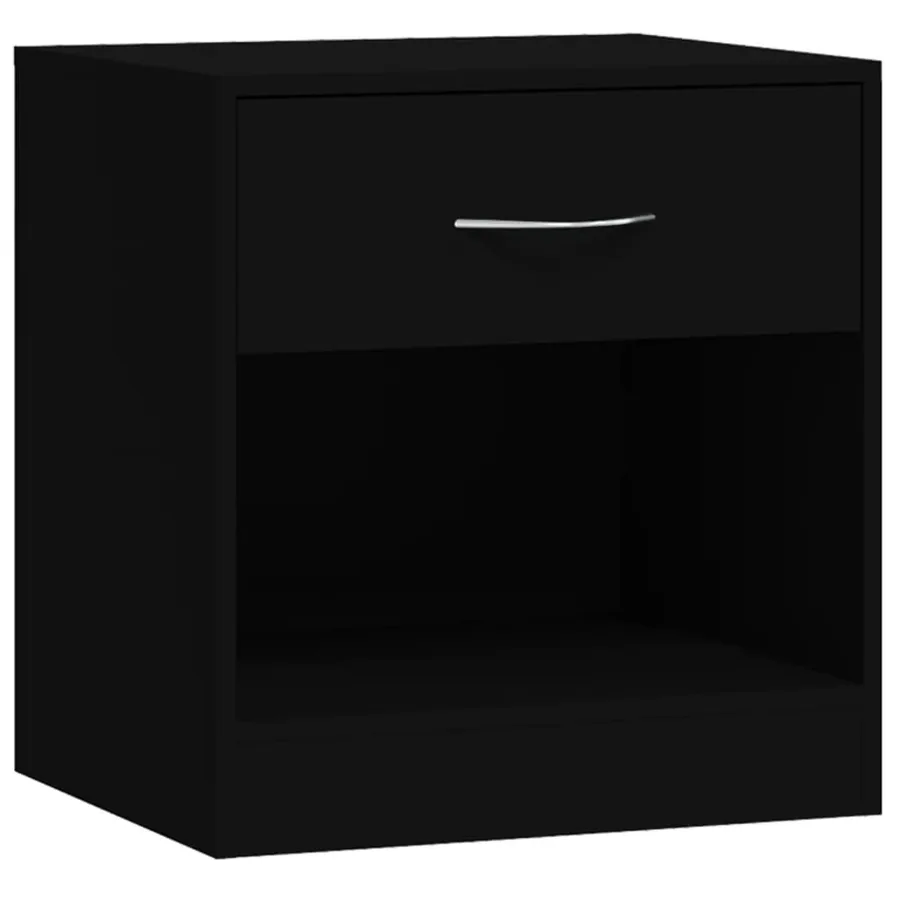 Tables de chevet 2 pcs avec tiroir Noir - 6