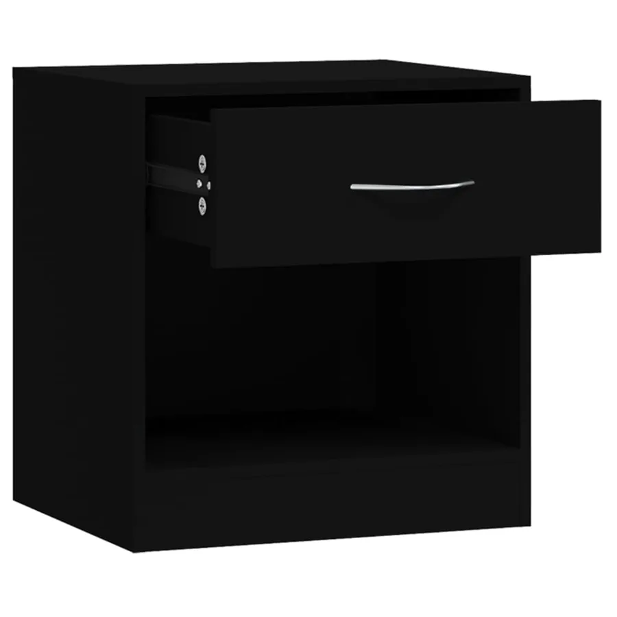 Tables de chevet 2 pcs avec tiroir Noir - 7