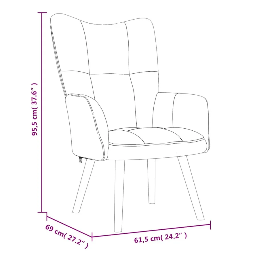 Chaise de relaxation avec repose-pied Vert clair Velours - 11