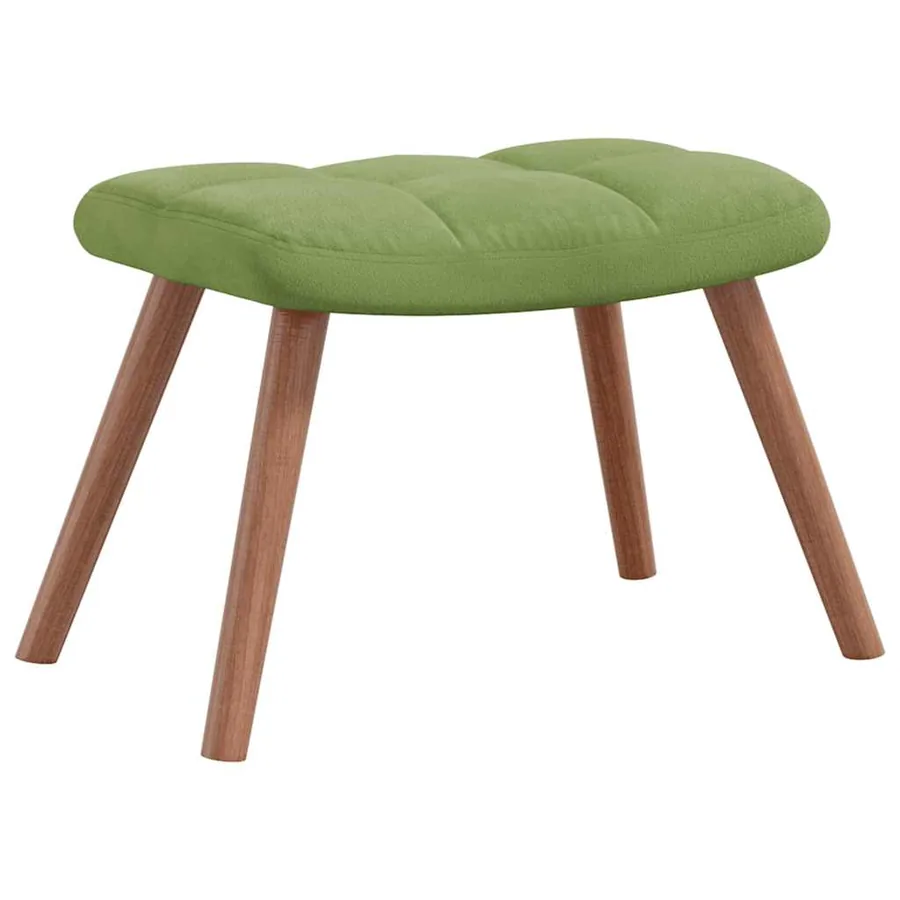 Chaise de relaxation avec repose-pied Vert clair Velours - 8