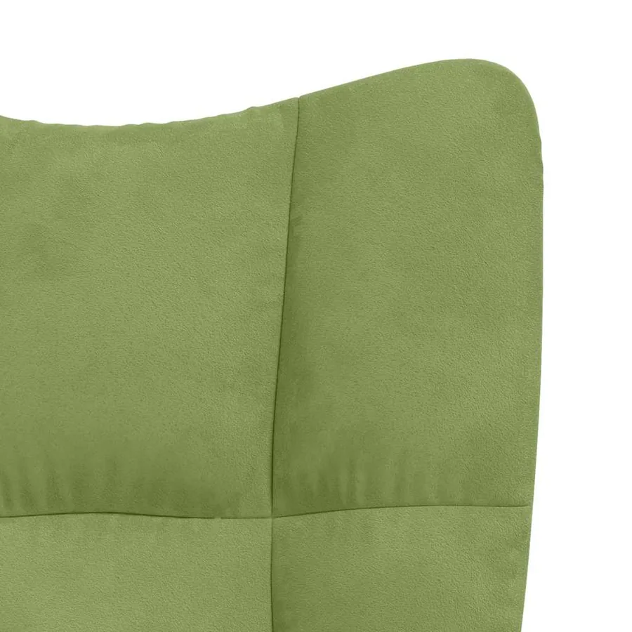 Chaise de relaxation avec repose-pied Vert clair Velours - 9