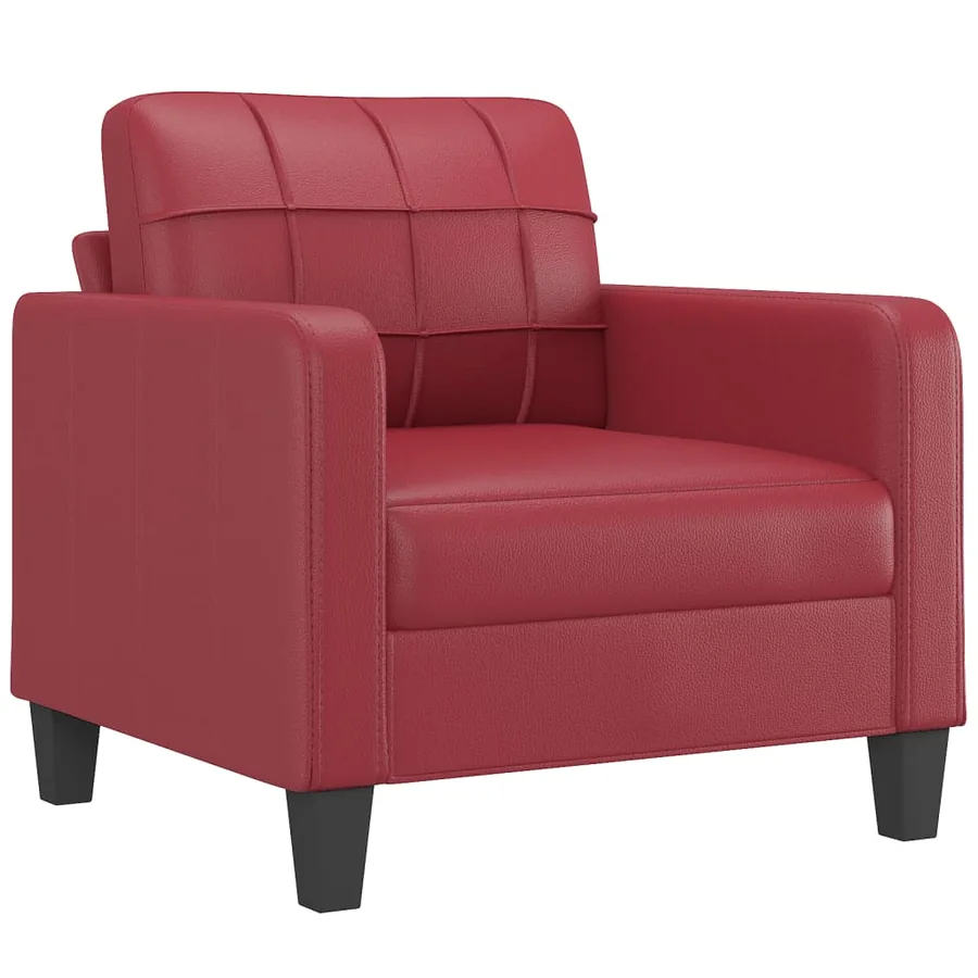 Ensemble de canapés 4 pcs et coussins Rouge bordeaux Similicuir - 3