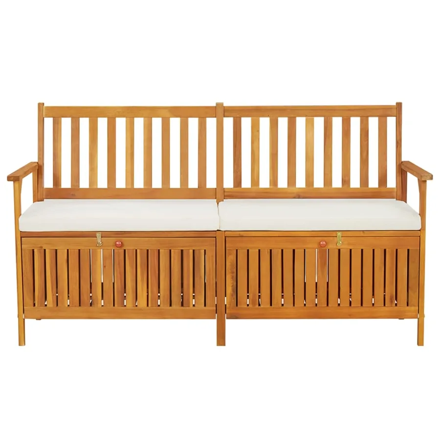 Banc de rangement avec coussin 148 cm Bois d'acacia solide - 2