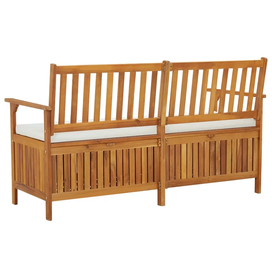Banc de rangement avec coussin 148 cm Bois d'acacia solide - 5