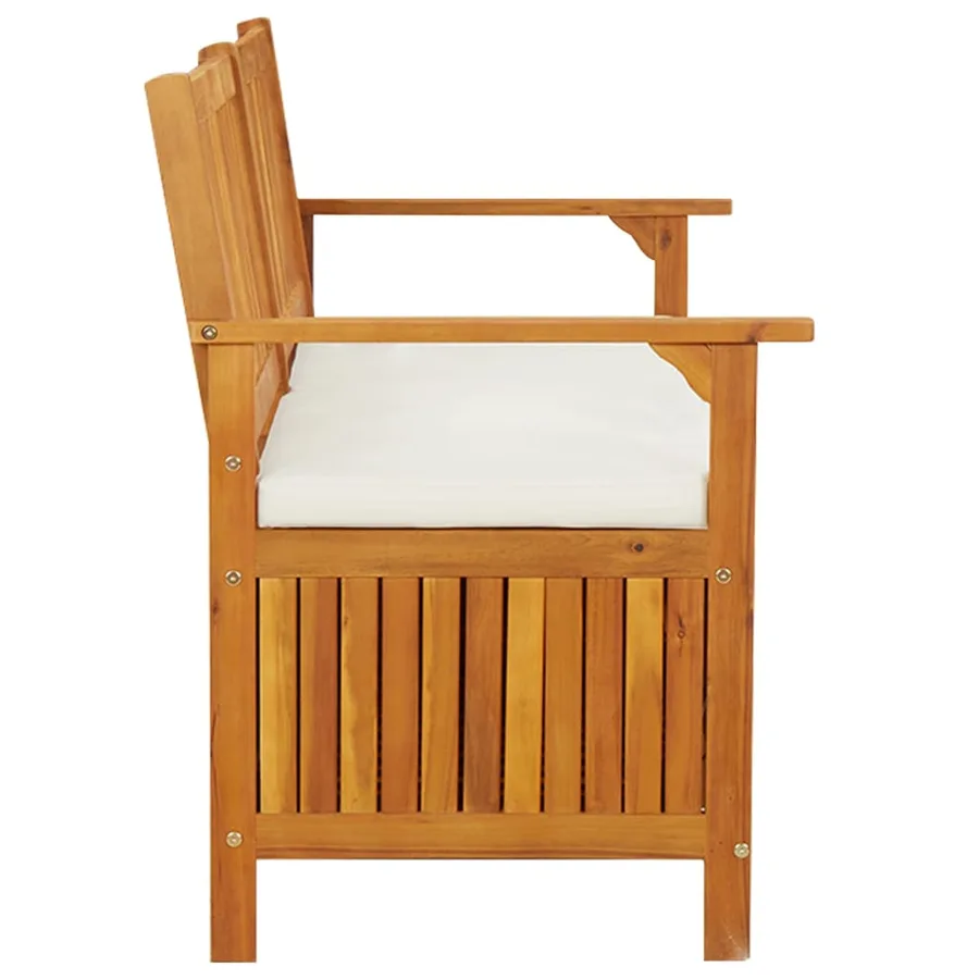 Banc de rangement avec coussin 148 cm Bois d'acacia solide - 6