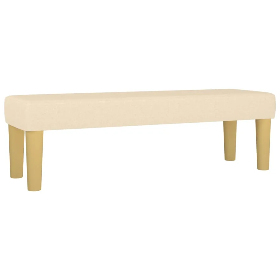 Sommier à lattes de lit avec matelas Crème 200x200 cm Tissu - 7